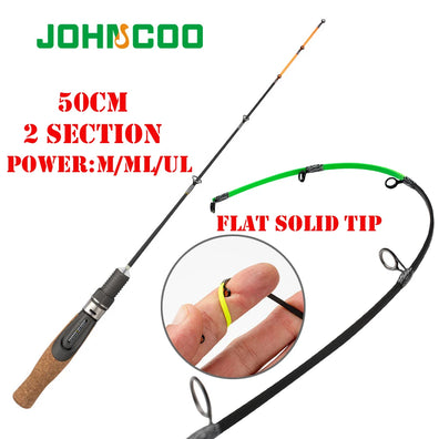 JOHNCOO Ice Fishing Rod 50cm UL ML 2PC